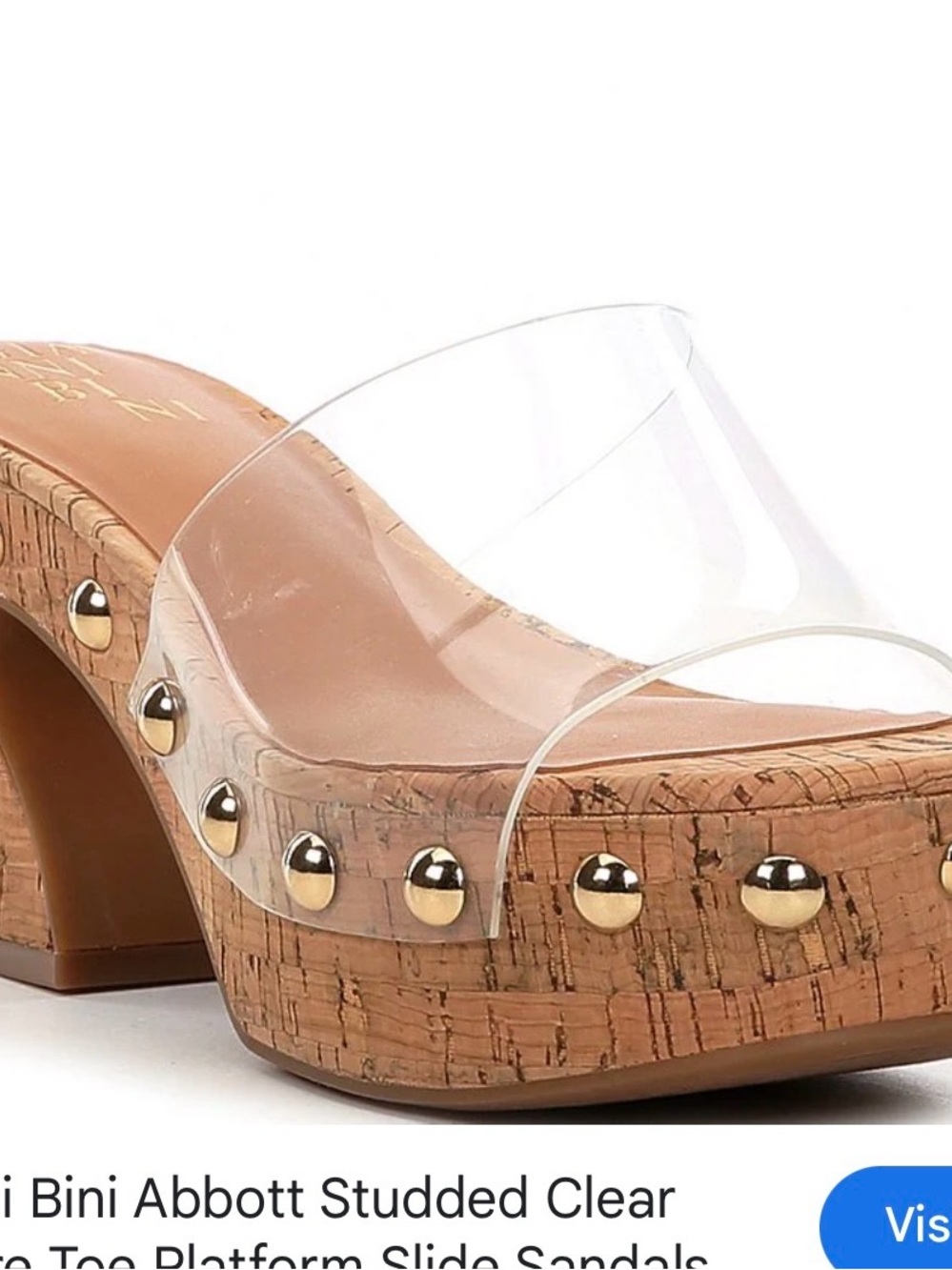 Clear PVC Studded Cork Platform Slides